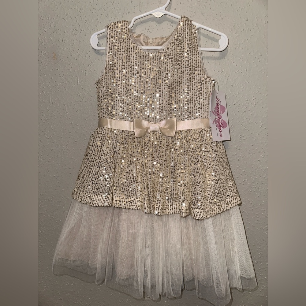 Taupe gold toddler girl dress 4T